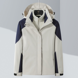 秋冬男女夹克户外三合一情侣冲锋衣可拆卸两件套登山服CF9988P100图片