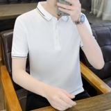 男POLO衫春夏季潮流纯色简约公版上衣商务短袖T恤衫薄款PL3382P25，男装Polo衫，星座1410（原1902A）