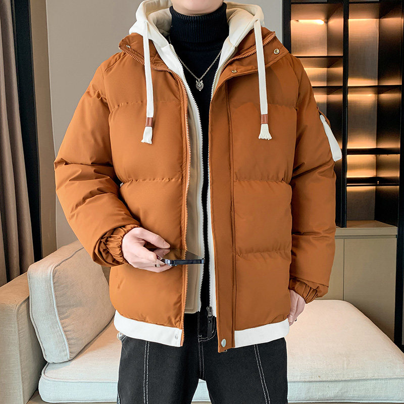 青少年保暖棉服男女棉衣冬装假两件加厚连帽情侣外套 MY28199P100图片