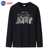 2022NASA新款韩版春秋男士纯棉圆领长袖T恤大码码号标CT6NS02-P18，男装T恤，星座1410（原1902A）