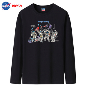 2022NASA新款韩版春秋男士纯棉圆领长袖T恤大码码号标CT6NS02-P18图片