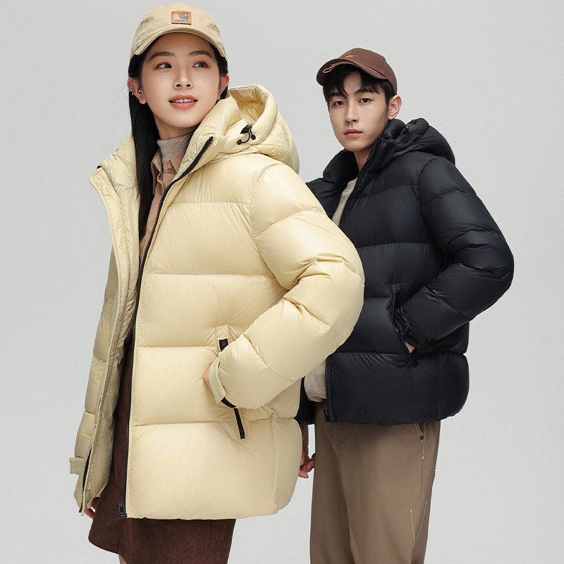 冬季羽绒服男士情侣连帽厚纯色二开版型抗寒上衣外套YR907-2P200,男装羽绒服,星座1410（原1902A）