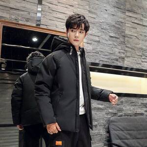 2021新款羽绒服男连帽短款休闲光板可压花羽绒外套男 YR8803图片