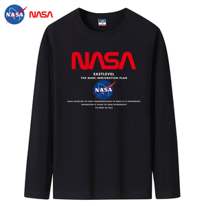 2022NASA新款韩版春秋男士纯棉圆领长袖T恤大码码号标CT6NS39-P18图片
