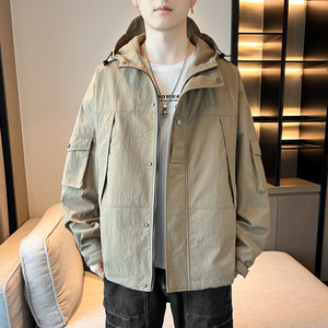 男士防水夹克冲锋衣外套春秋青少年情侣女登山户外工装夹克J51P50图片
