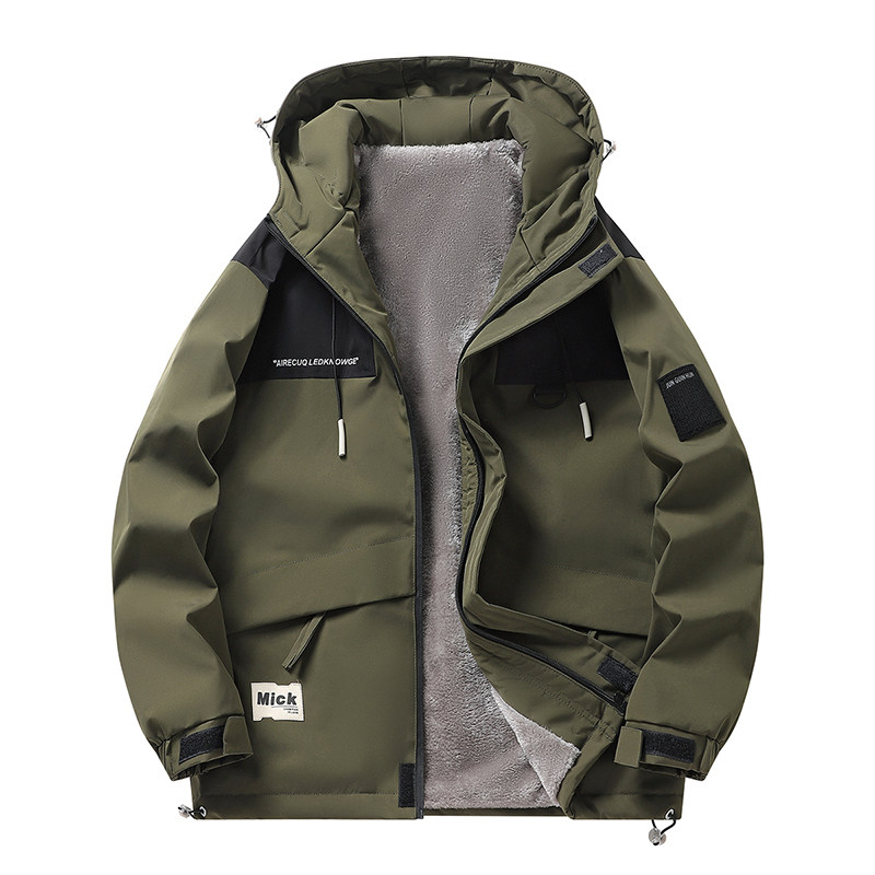 M-8XL大码冲锋衣男士加绒厚春秋户外夹克外套情侣登山服 H6031P90图片