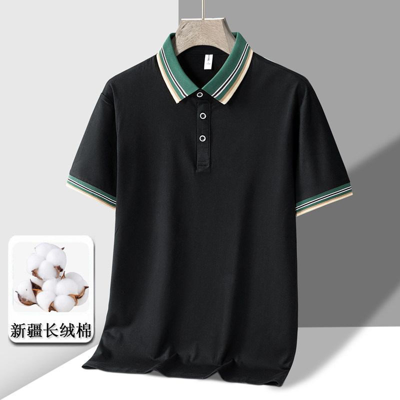 夏季新款短袖POLO衫男 纯棉POLO 百搭冰瓷棉冰感翻领T恤 PL216P30图片