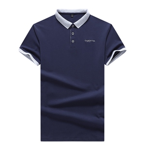 夏季短袖T恤男潮牌纯棉休闲翻领短袖POLO衫logo印花刺绣 PL125P22图片