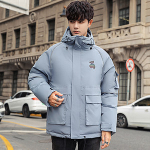 2022羽绒服男短款小熊冬季连帽外套情侣装冬季新款加厚YR9875P160图片