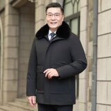 中年男士羽绒棉服中长款爸爸冬装外套棉衣中老年棉袄MY23-2P100，男装棉衣，星座1410（原1902A）