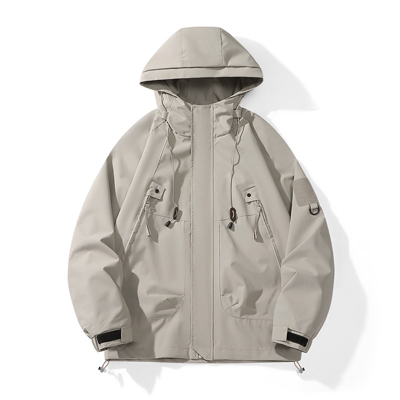 春秋户外运动冲锋衣薄男女情侣防水防风滑雪登山服工装夹克J90P35图片