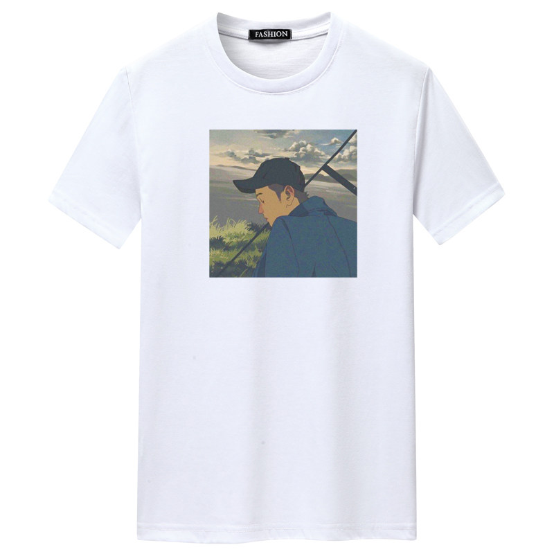 夏季男短袖t恤潮宽松CVC60%棉衣服新款男装DT3726-插画男孩-P15,男装T恤,星座1410（原1902A）