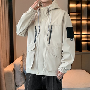 大码青少年外套男孩初中高中学生校服冲锋衣大童男装夹克JK152P82图片