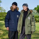 冬季情侣石墨烯羽绒服保暖防风上衣潮牌连帽宽松外套男YR9822P100，男装羽绒服，星座1410（原1902A）