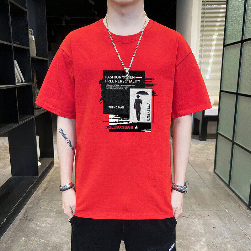 纯棉男短袖t恤运动T恤青少年短袖宽松港风短袖加大码DT2265P16，女装T恤，星座1410（原1902A）