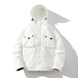 90绒潮牌连帽羽绒服工装多口袋羽绒外套男羽绒夹克大码YR9116P170图片