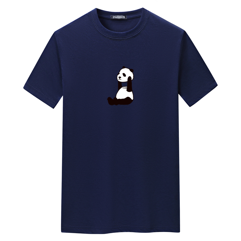 夏季男短袖t恤潮流宽松CVC60%棉衣服新款男装DT3729-举头熊猫-P15,男装棉衣,星座1410（原1902A）