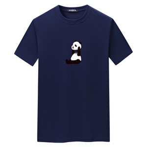 夏季男短袖t恤潮流宽松CVC60%棉衣服新款男装DT3729-举头熊猫-P15图片