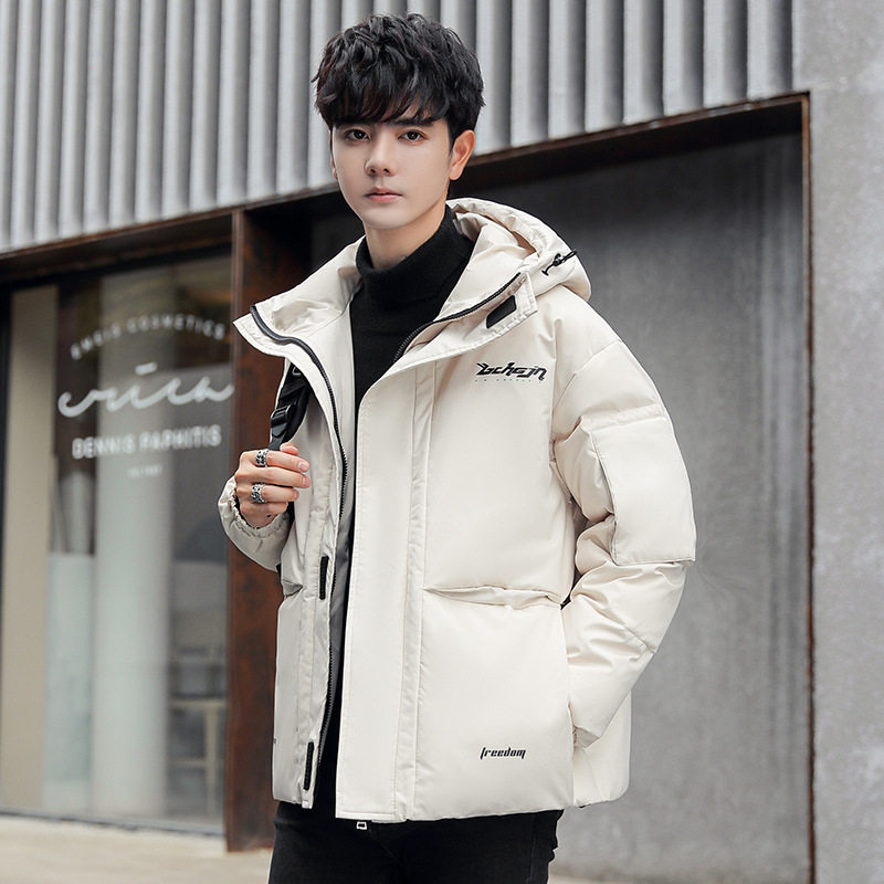 秋冬流行休闲加厚连帽羽绒服男士短款外穿白鸭绒上衣男YR7067P70，男装羽绒服，星座1410（原1902A）