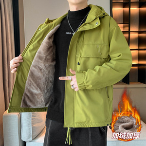 男士加绒防水夹克秋冬情侣连帽口袋多拉链工装防水夹克 AJJ233P85，男装夹克，星座1902A（原星座1216）