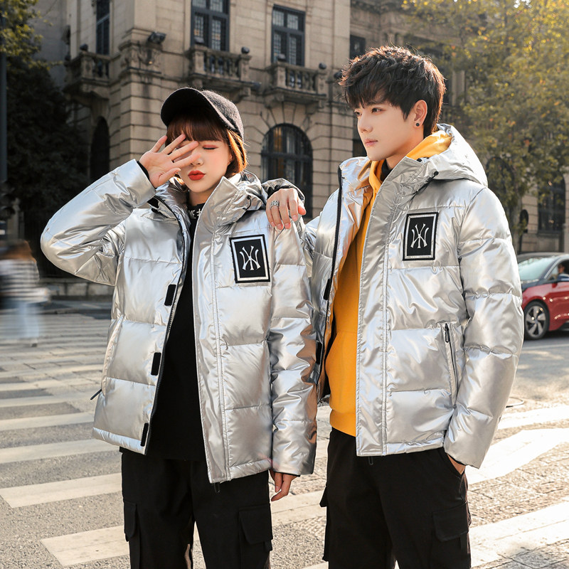 2021羽绒服男短款NY潮流亮面冬季白鸭绒加厚大码连帽外套,男装羽绒服,星座1410（原1902A）
