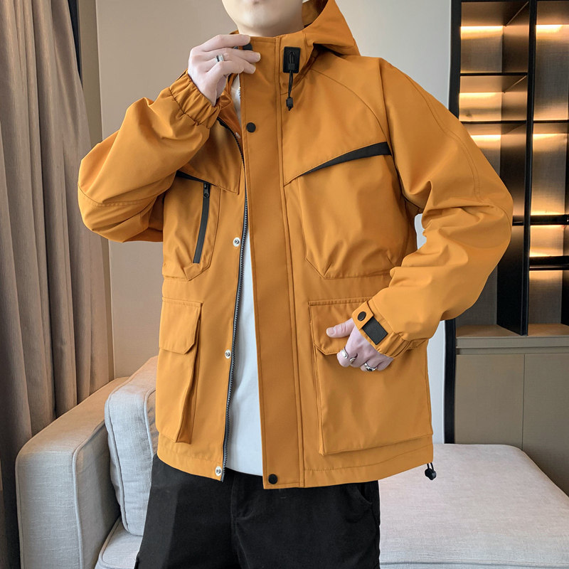 春秋新款男女中性机能口袋连帽防水冲锋潮流休闲夹克JK2526P82,男装夹克,星座1410（原1902A）
