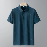 中老年冰丝新短袖POLO衫男主推冰丝速干翻领T恤衫爸爸装PL7703P35，男装Polo衫，星座1902A（原星座1216）