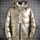 亮面羽绒服男2021青少年加厚保暖白鸭绒短款外套YR9831P130，男装羽绒服，星座1410（原1902A）