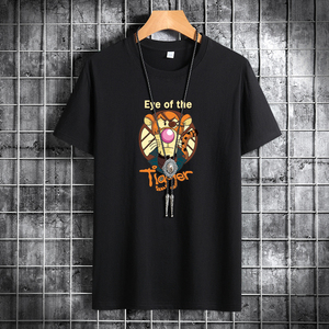 夏季男士短袖t恤潮流潮牌宽松纯棉衣服2021新款DT4017-老虎眼-P15