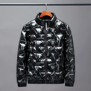 2021冬季爆款男士羽绒服韩版短款亮面防寒保暖羽绒服男YR2027P95,粉短款皮草怎么搭配图片