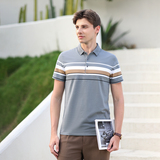 夏季新男士条纹短袖T恤全棉薄款商务翻领男装polo衫男款PL3351P35，男装T恤，星座1410（原1902A）