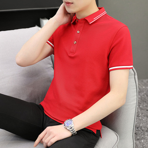 纯棉短袖t恤男夏装修身潮流翻领polo衫男士 PL9988P38图片