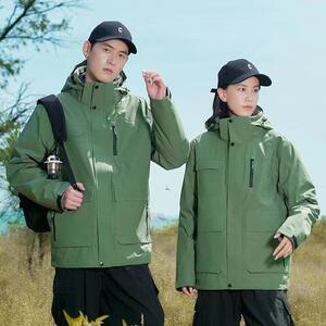 三合一冲锋衣90鸭绒内胆秋冬男女款百搭连帽防水外套 CF23812P420图片