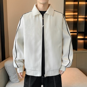 美式街头夹克外套男春秋季情侣华夫格休闲立领女款夹克 JK1556P70图片