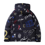 冬印花羽绒服男加厚保暖貉子毛连帽外套情侣涂鸦面包服YR203P130，男装羽绒服，星座1902A（原星座1216）