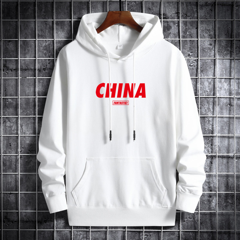 秋卫衣男连帽嘻哈运动外套ins港风休闲上衣潮MS8010红字CHINA-P40图片