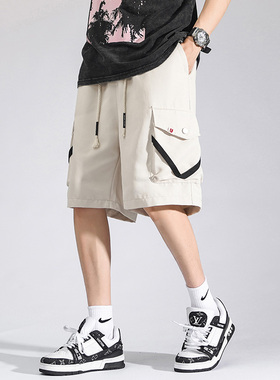 公版短裤男夏季薄款2024运动外穿冰丝休闲男士五分中裤子DK710P28