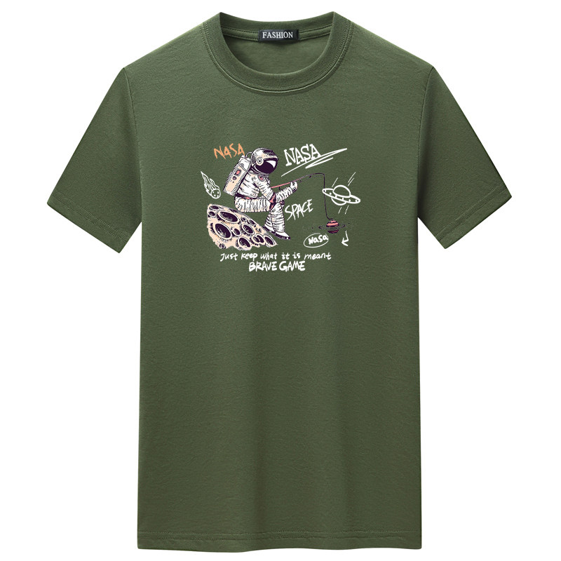 夏季男短袖t恤潮流宽松CVC60%棉衣服新款男装DT3521-钓鱼宇航-P15,男装棉衣,星座1410（原1902A）