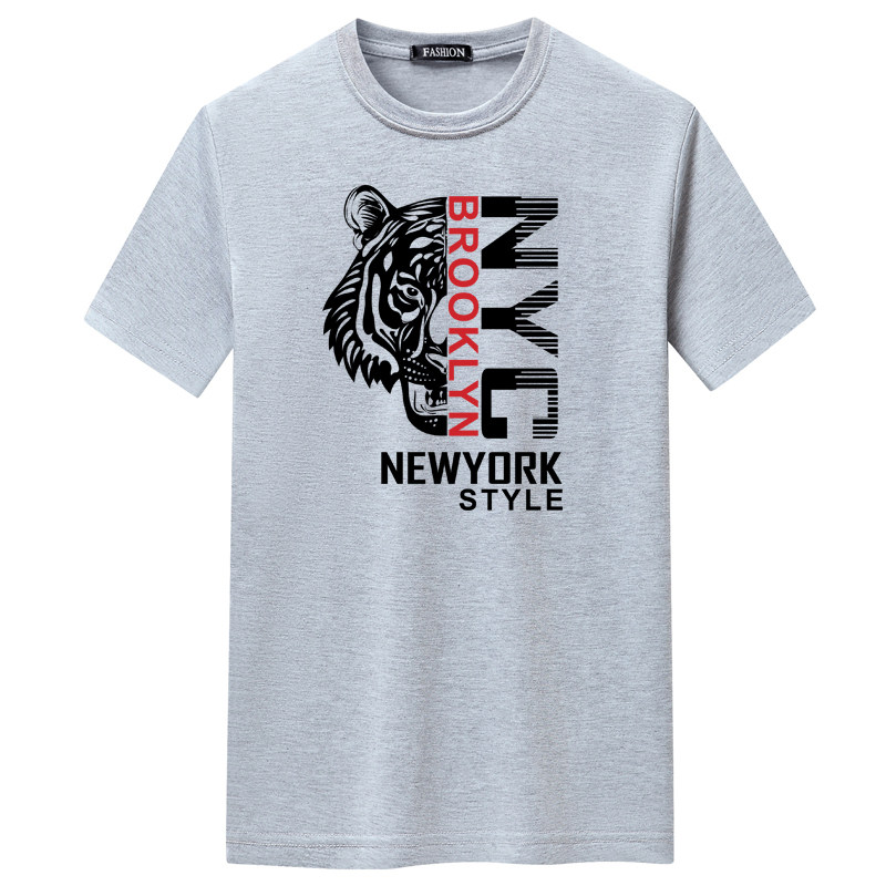 夏季男士短袖t恤青春宽松CVC60%棉新款男装DT3568-半面虎NYC-P15,男装T恤,星座1410（原1902A）