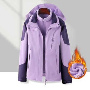 三合一水貂绒秋冬户外情侣运动冲锋衣防水防风登山服CF1818S-P85图片