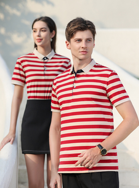 夏季爆款男士短袖T恤条纹全棉薄款商务翻领男装polo衫男PL1815P30