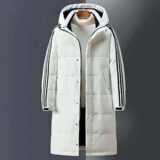 898新款三条杠羽绒服男士冬季外套长款宽松羽绒服YR9873P105，男装羽绒服，星座1410（原1902A）