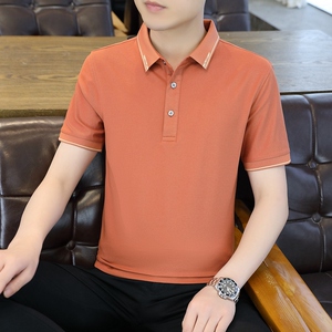 男士棉质POLO衫夏季纯色公版上衣商务短袖T恤衫薄款二开PL3391P40图片