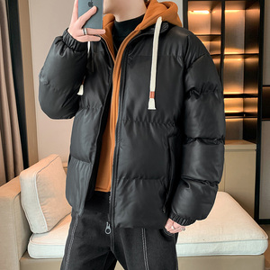 假两件棉衣男士冬季加厚潮牌连帽外套情侣仿丝棉衣服 MY28188P100图片