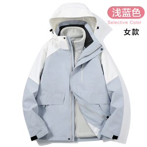 潮流ins风冲锋衣男女同款三合一秋冬新款户外防风防水CF405P180图片