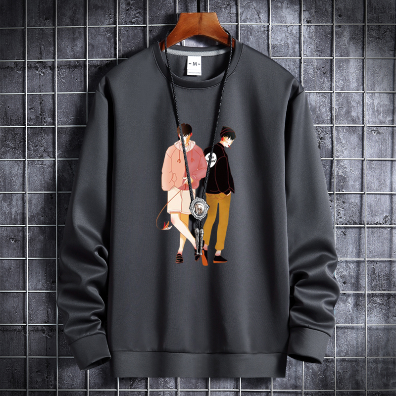 Men's qiuweiyi men's round neck Korean hip hop sports coat Hong Kong style top fashion two boys