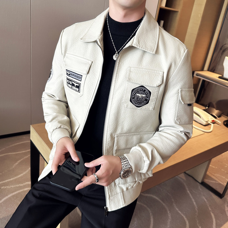 跨境外贸男士外套春秋皮衣夹克男装PU皮机车服皮衣PY616加绒P115,男装夹克,星座1410（原1902A）