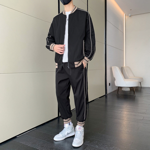秋季男士休闲运动服套装男女春秋季夹克外套长裤跑步服 TZ507P98图片