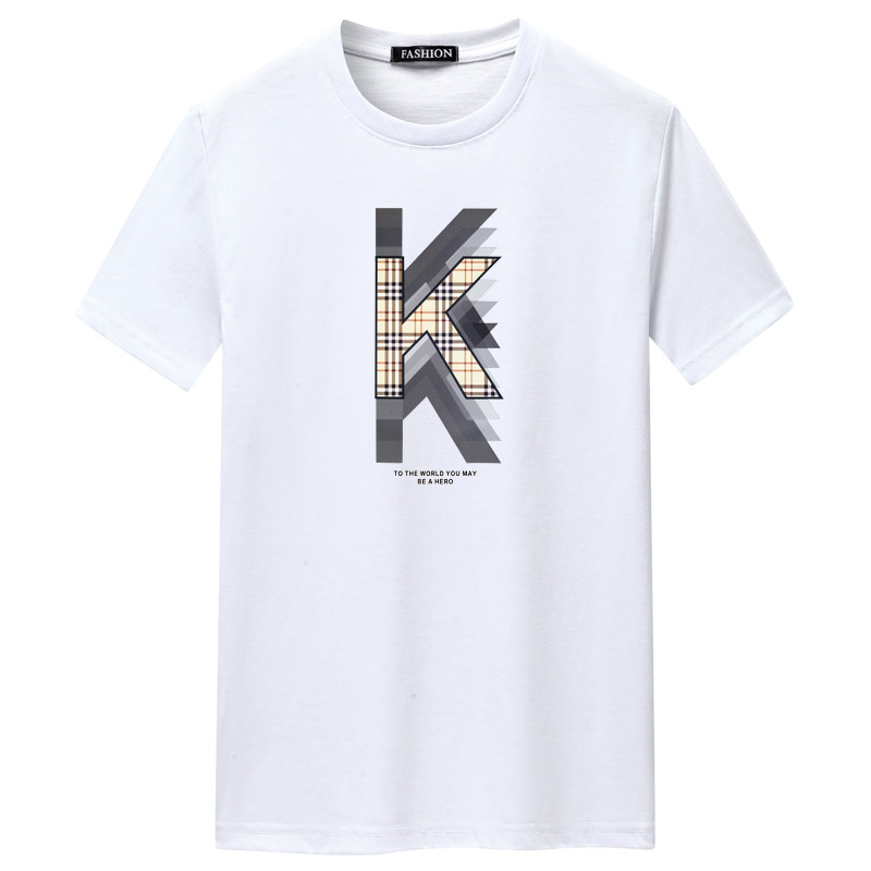 夏季短袖t恤潮流宽松CVC60%棉衣服新款男装DT3454-KKK图片