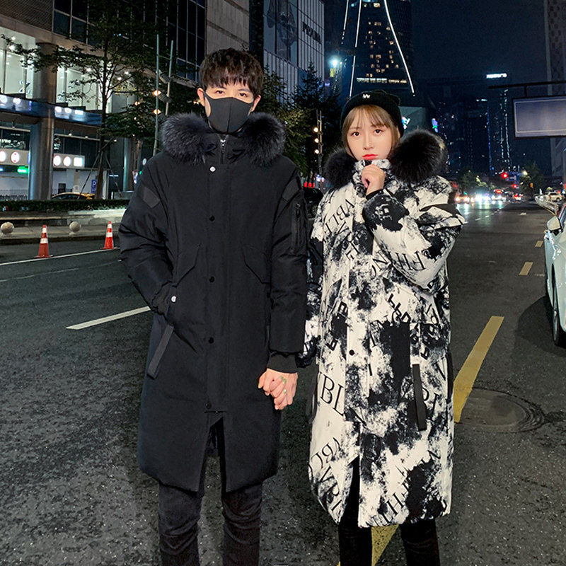 羽绒服男中长款冬季潮流连帽外套情侣装冬季新款加厚男女同款P135，男装羽绒服，星座1410（原1902A）